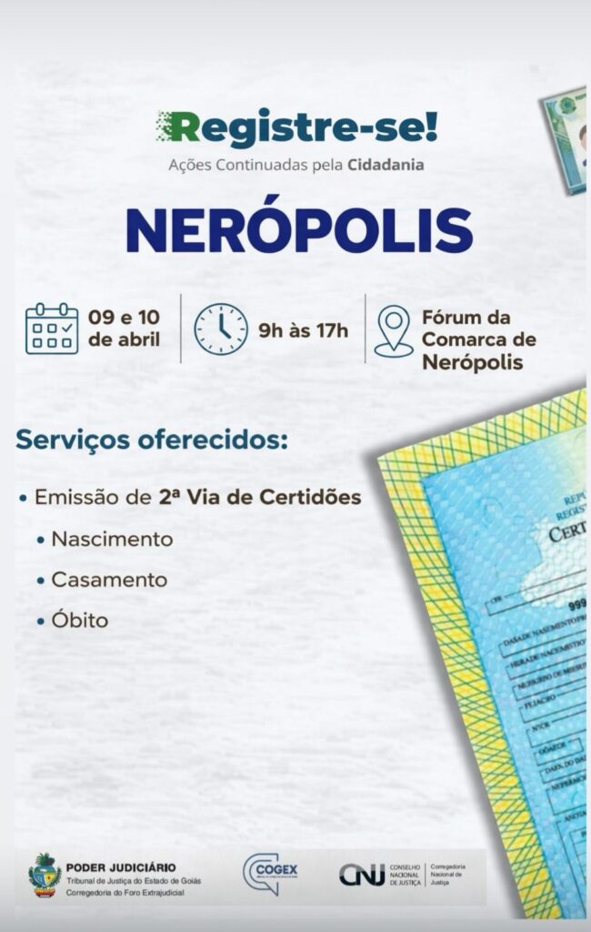 Semana Nacional do Registro Civil – Programa “Registre-se!”.