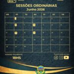 Calendário das Sessões Ordinárias – Junho de 2026